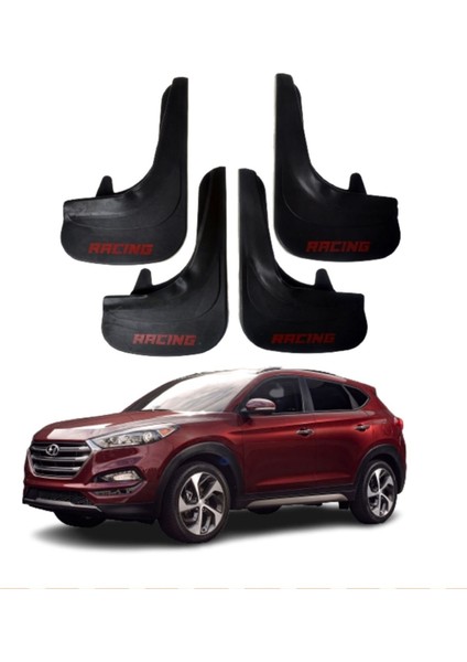 Hyundai Tucson Uyumlu Racing Yazılı 4'lü Tozluk Çamurluk Paçalık Modifiye
