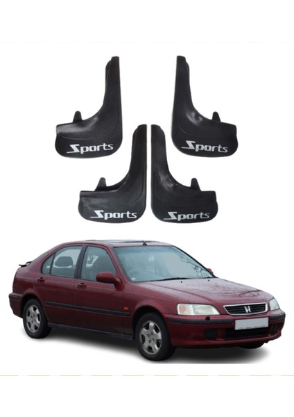 Honda Civic Euro Hb 1996-2001 Uyumlu Sports Yazılı 4'lü Tozluk Çamurluk Paçalık Modifiye