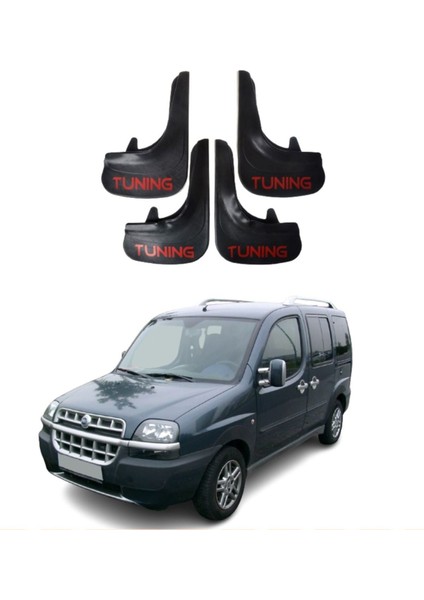 Fiat Doblo 2000-2010 Uyumlu Tuning Yazılı 4'lü Tozluk Çamurluk Paçalık Modifiye