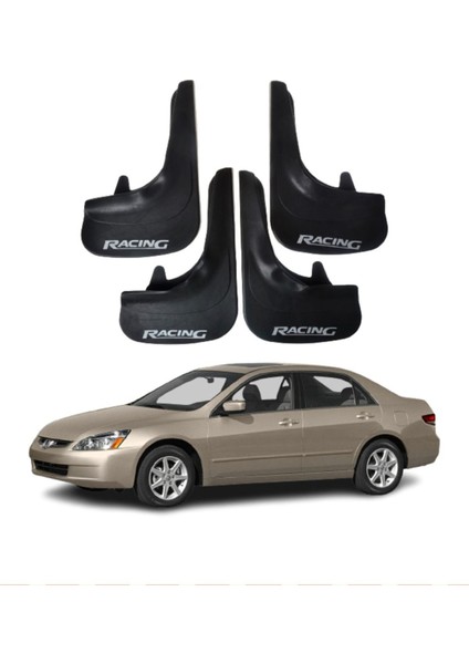 Honda Accord 2003-2008 Uyumlu Racing Yazılı 4'lü Tozluk Çamurluk Paçalık Modifiye