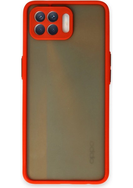 Reno 4 Lite Kılıf Montreal Silikon Kapak - Kırmızı Arbkd