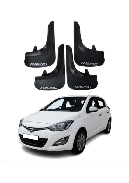 Hyundai I20 2011-2014 Uyumlu Racing Yazılı 4'lü Tozluk Çamurluk Paçalık Modifiye