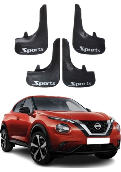 Nissan Juke Uyumlu Sports Yazılı 4'lü Tozluk Çamurluk Paçalık Modifiye
