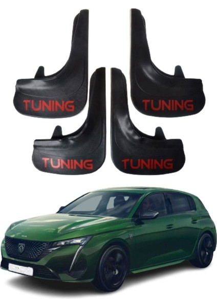 Peugeot 308 Uyumlu Tuning Yazılı 4'lü Tozluk Çamurluk Paçalık Modifiye
