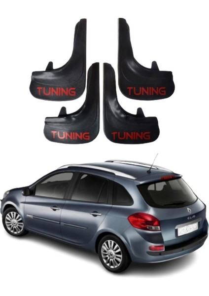 Renault Clio 3 Stw 2006-2012 Uyumlu Tuning Yazılı 4'lü Tozluk Çamurluk Paçalık Modifiye