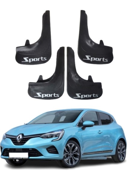 Renault Clio 5 Uyumlu Sports Yazılı 4'lü Tozluk Çamurluk Paçalık Modifiye