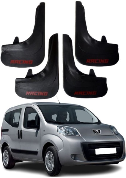 Peugeot Bipper Tepee Uyumlu Racing Yazılı 4'lü Tozluk Çamurluk Paçalık Modifiye