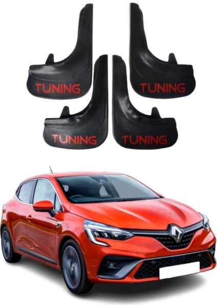 Renault Clio 5 Hb 2019-2021 Uyumlu Tuning Yazılı 4'lü Tozluk Çamurluk Paçalık Modifiye