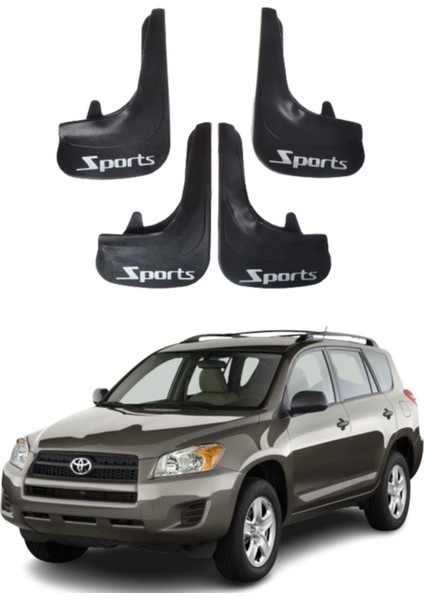 Toyota Rav 4 Tüm Kasalara Uyumlu Sports Yazılı 4'lü Tozluk Çamurluk Paçalık Modifiye
