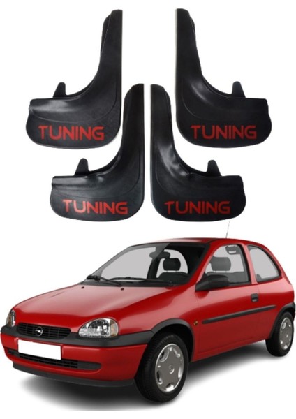 Opel Corsa Uyumlu Tuning Yazılı 4'lü Tozluk Çamurluk Paçalık Modifiye
