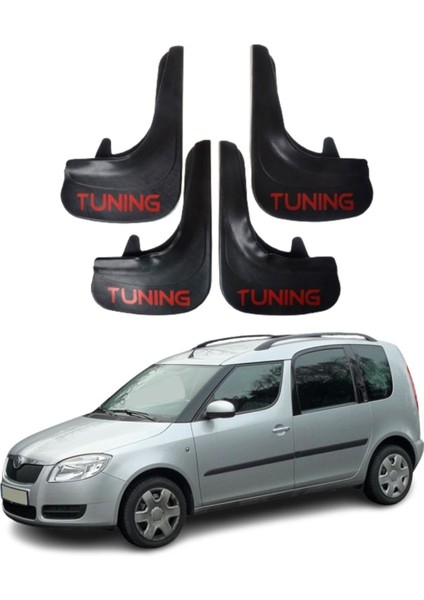 Skoda Roomster Uyumlu Tuning Yazılı 4'lü Tozluk Çamurluk Paçalık Modifiye