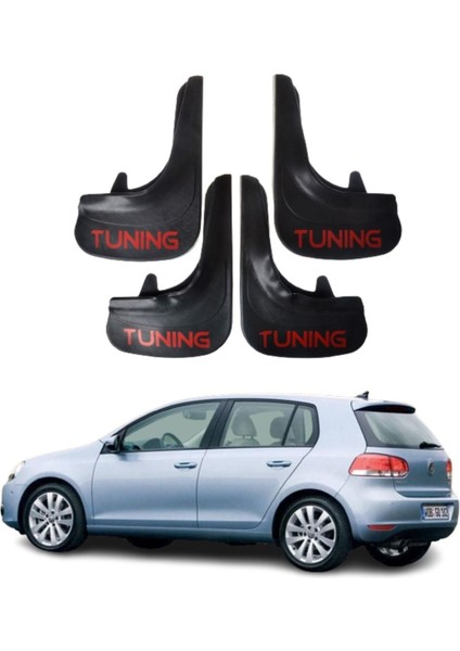 Volkswagen Golf 6 Uyumlu Tuning Yazılı 4'lü Tozluk Çamurluk Paçalık Modifiye