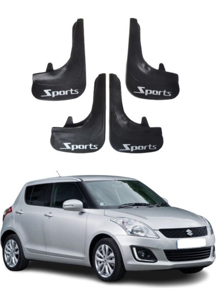 Suziki Swift Uyumlu Sports Yazılı 4'lü Tozluk Çamurluk Paçalık Modifiye