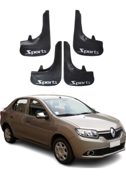 Renault Symbol Uyumlu Sports Yazılı 4'lü Tozluk Çamurluk Paçalık Modifiye