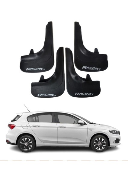 Fiat Egea Hb Tüm Kasalara Uyumlu Racing Yazılı 4'lü Tozluk Çamurluk Paçalık Modifiye
