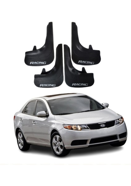 Kia Cerato 2009-2015 Uyumlu Racing Yazılı 4'lü Tozluk Çamurluk Paçalık Modifiye
