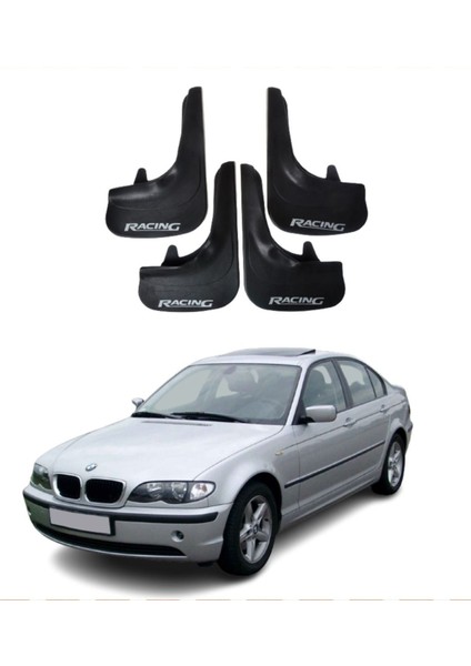 Bmw E46 Uyumlu Racing Yazılı 4'lü Tozluk Çamurluk Paçalık Modifiye