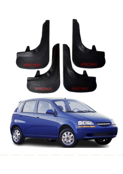 Chevrolet Kalos Hb Tüm Kasalara Uyumlu Racing Yazılı 4'lü Tozluk Çamurluk Paçalık Modifiye