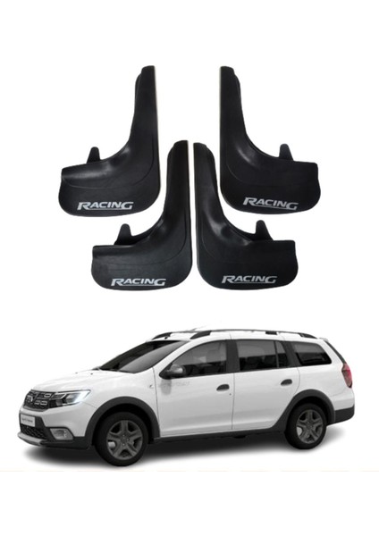 Dacia Logan Mcv Tüm Kasalara Uyumlu Racing Yazılı 4'lü Tozluk Çamurluk Paçalık Modifiye