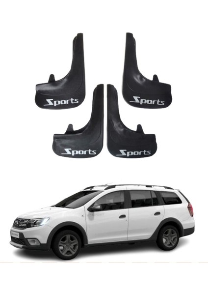 Dacia Logan Mcv Tüm Kasalara Uyumlu Sports Yazılı 4'lü Tozluk Çamurluk Paçalık Modifiye