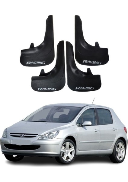 Peugeot 307 Uyumlu Racing Yazılı 4'lü Tozluk Çamurluk Paçalık Modifiye