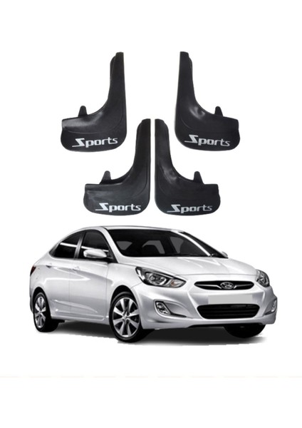 Hyundai Accent Blue Uyumlu Sports Yazılı 4'lü Tozluk Çamurluk Paçalık Modifiye
