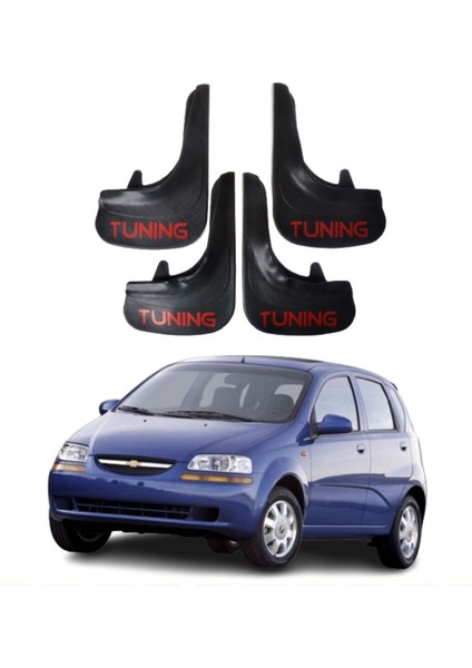 Chevrolet Aveo Hb 2005-2011 Uyumlu Tuning Yazılı 4'lü Tozluk Çamurluk Paçalık Modifiye