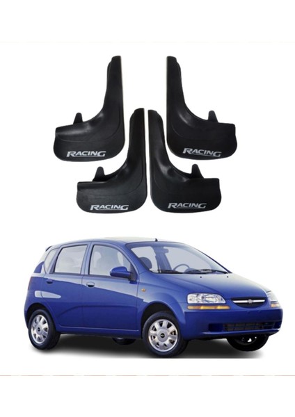 Chevrolet Kalos Hb Tüm Kasalara Uyumlu Racing Yazılı 4'lü Tozluk Çamurluk Paçalık Modifiye