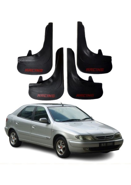 Citroen Xsara Uyumlu Racing Yazılı 4'lü Tozluk Çamurluk Paçalık Modifiye
