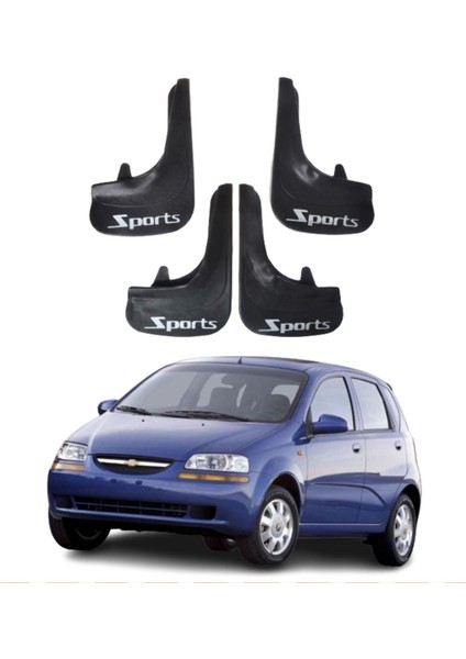 Chevrolet Aveo Hb 2005-2011 Uyumlu Sports Yazılı 4'lü Tozluk Çamurluk Paçalık Modifiye