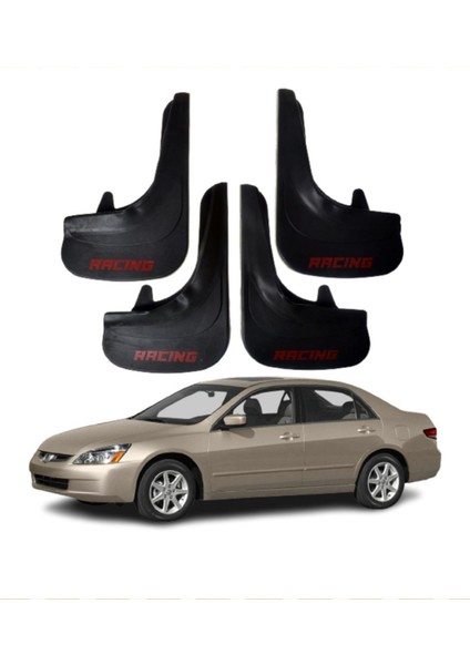 Honda Accord 2003-2008 Uyumlu Racing Yazılı 4'lü Tozluk Çamurluk Paçalık Modifiye