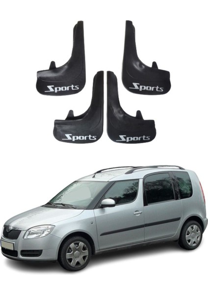 Skoda Roomster Uyumlu Sports Yazılı 4'lü Tozluk Çamurluk Paçalık Modifiye