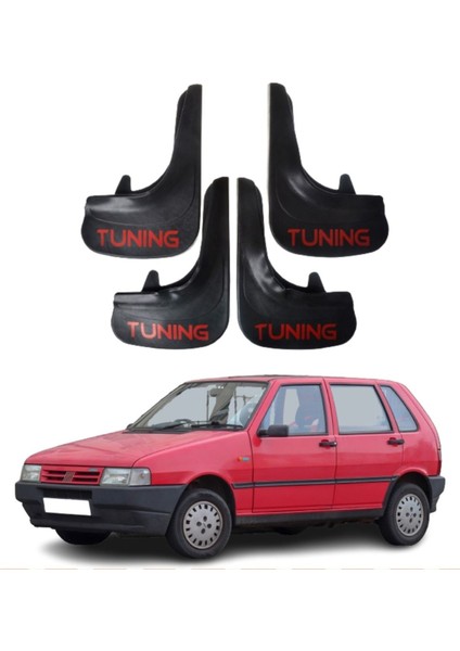 Fiat Uno Uyumlu Tuning Yazılı 4'lü Tozluk Çamurluk Paçalık Modifiye