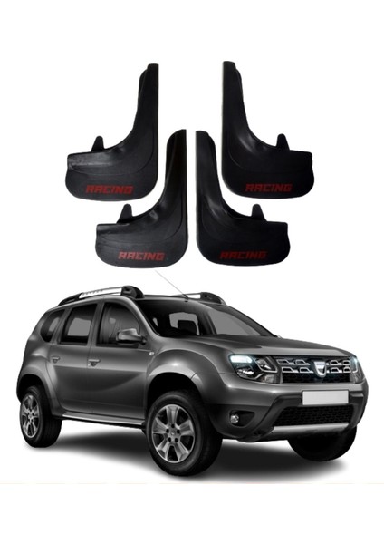 Dacia Duster 2010-2017 Uyumlu Racing Yazılı 4'lü Tozluk Çamurluk Paçalık Modifiye