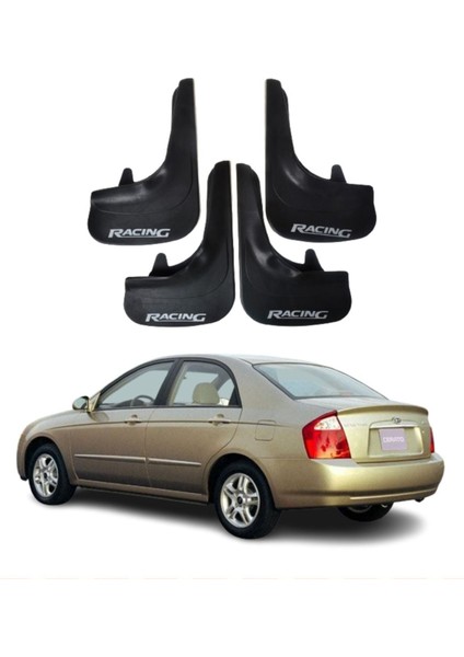 Kia Cereato 2004-2009 Uyumlu Racing Yazılı 4'lü Tozluk Çamurluk Paçalık Modifiye
