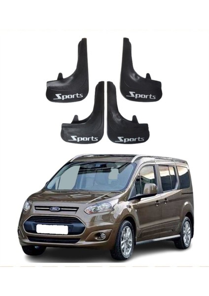 Ford Connect 4 Kapı 14 ve Sonrası Uyumlu Sports Yazılı 4'lü Tozluk Çamurluk Paçalık Modifiye