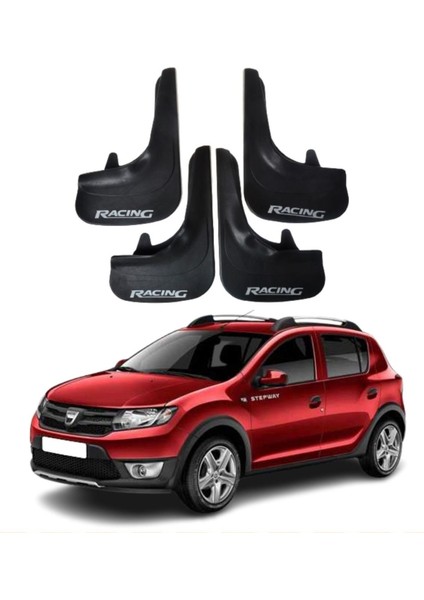 Dacia Stepway 2013 Uyumlu Racing Yazılı 4'lü Tozluk Çamurluk Paçalık Modifiye
