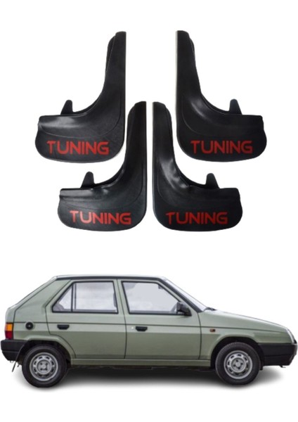 Skoda Favorit Uyumlu Tuning Yazılı 4'lü Tozluk Çamurluk Paçalık Modifiye