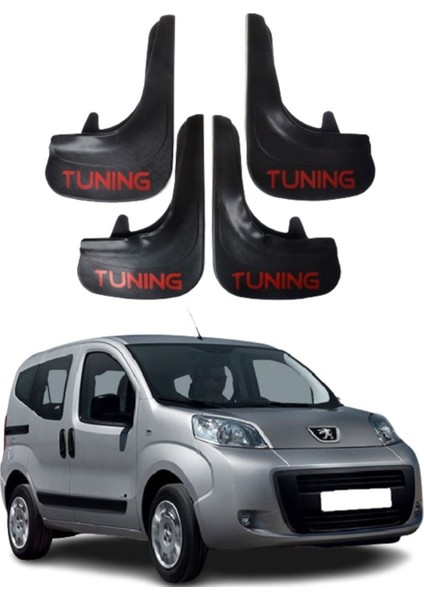 Peugeot Bipper Tepee Uyumlu Tuning Yazılı 4'lü Tozluk Çamurluk Paçalık Modifiye