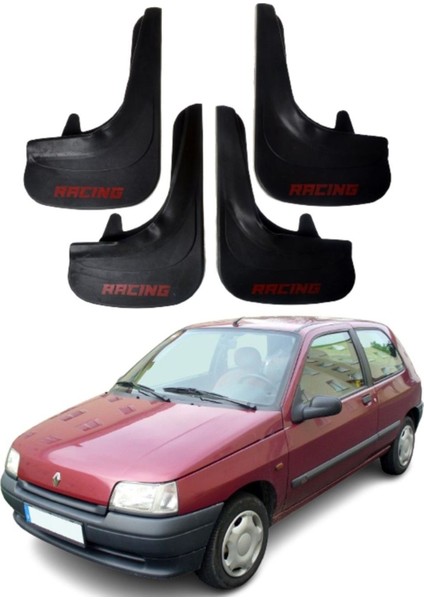 Renault Clio 1 Uyumlu Racing Yazılı 4'lü Tozluk Çamurluk Paçalık Modifiye