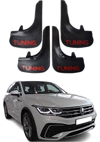 Volkswagen Tiguan Tüm Kasalara Uyumlu Tuning Yazılı 4'lü Tozluk Çamurluk Paçalık Modifiye