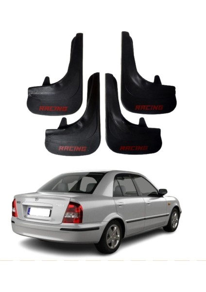Mazda 323 Familia Uyumlu Racing Yazılı 4'lü Tozluk Çamurluk Paçalık Modifiye
