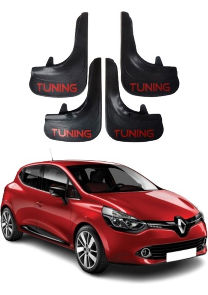 Renault Clio 4 Uyumlu Tuning Yazılı 4'lü Tozluk Çamurluk Paçalık Modifiye
