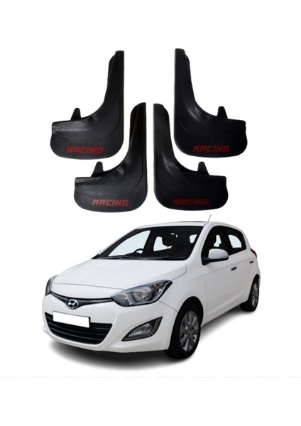 Hyundai I20 2011-2014 Uyumlu Racing Yazılı 4'lü Tozluk Çamurluk Paçalık Modifiye