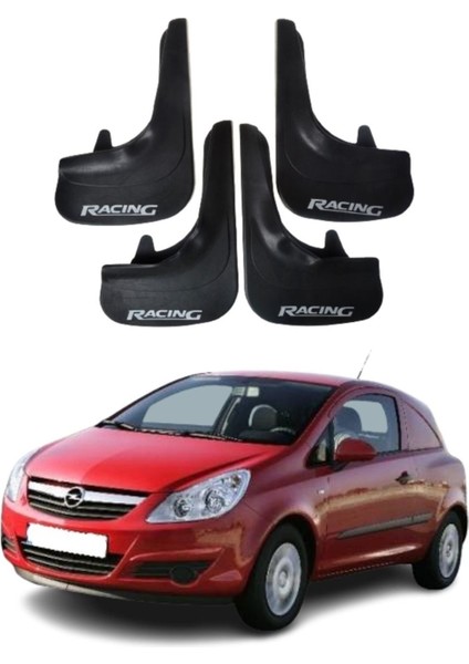 Opel Corsa Van 2007-2014 Uyumlu Racing Yazılı 4'lü Tozluk Çamurluk Paçalık Modifiye
