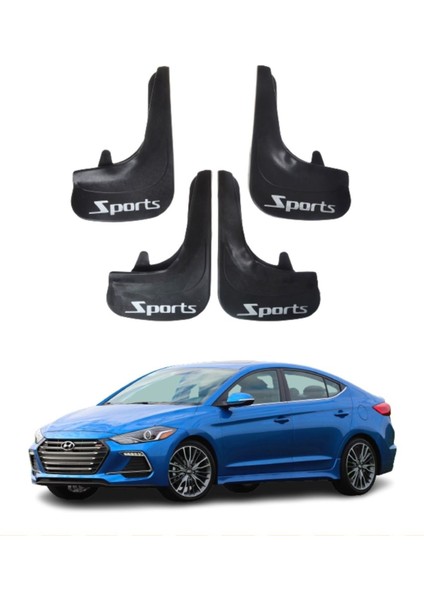 Hyundai Elentra 2016-2021 Uyumlu Sports Yazılı 4'lü Tozluk Çamurluk Paçalık Modifiye