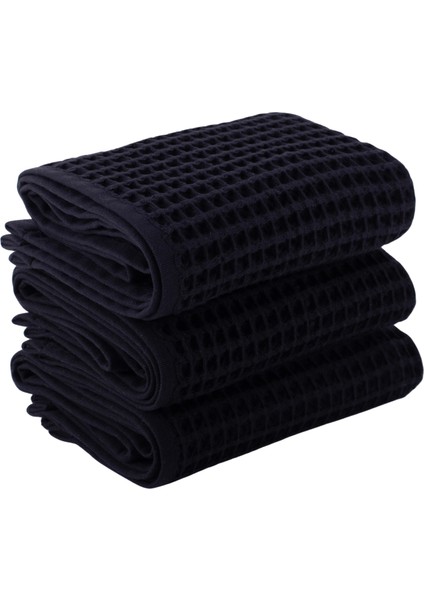 Lüks Waffle El Havlusu Seti 3 Adet, 40X80CM 100% Pamuk Yüksek Kaliteli Çabuk Kuruyan Waffle Havl