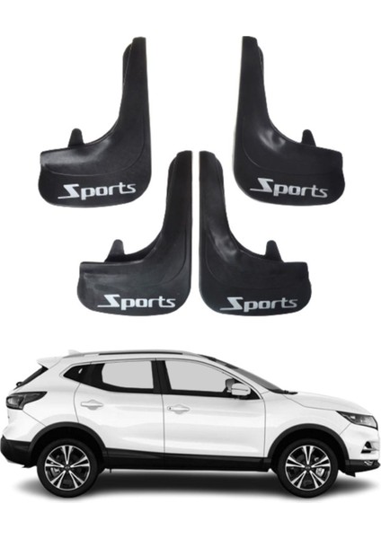 Nissan Qashaqai Uyumlu Sports Yazılı 4'lü Tozluk Çamurluk Paçalık Modifiye