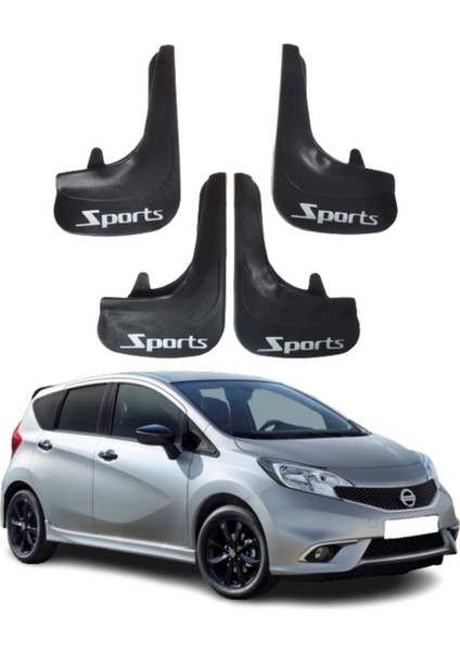 Nissan Note Uyumlu Sports Yazılı 4'lü Tozluk Çamurluk Paçalık Modifiye