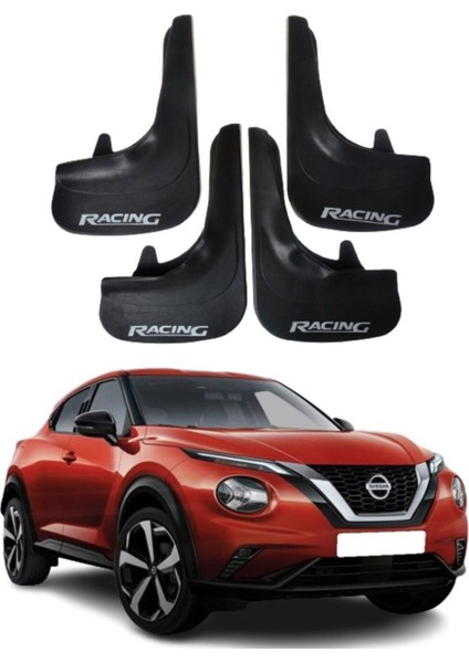 Nissan Juke Uyumlu Racing Yazılı 4'lü Tozluk Çamurluk Paçalık Modifiye